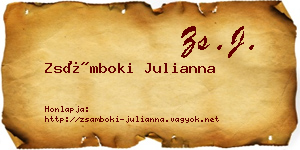 Zsámboki Julianna névjegykártya